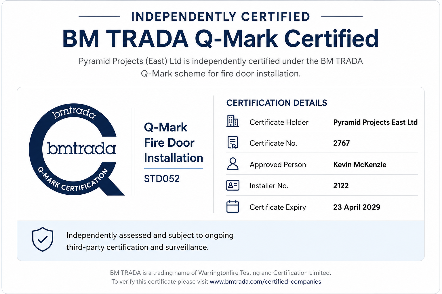 BM TRADA Q-Mark certification logo